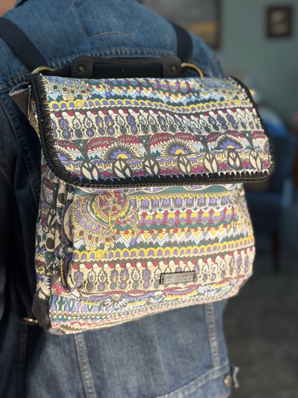Sakroots Artist Circle Convertible Backpack Crossbody Bag - Boho Everyday Bag